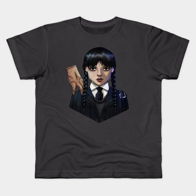 WEDNESDAY Kids T-Shirt by CG Fan Art